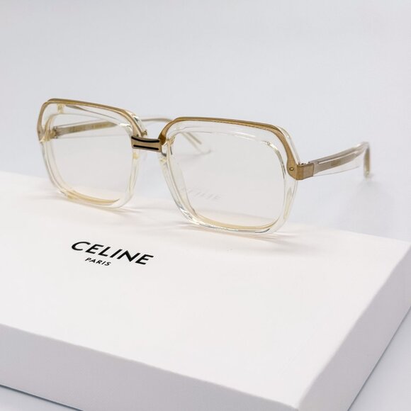 NEW CELINE CL 40050U 022 WOMEN GOLD SQUARE EYEGLASSES CELINE CL40050U 022 - Picture 1 of 13